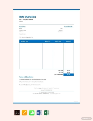 Rate Quotation Sample Template