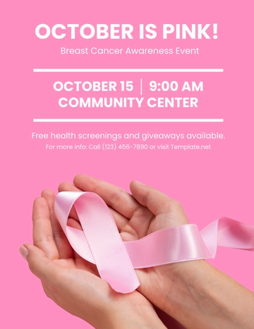 Pink October Flyer Template - Edit Online & Download