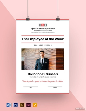 Best Employee of the Week Poster Template