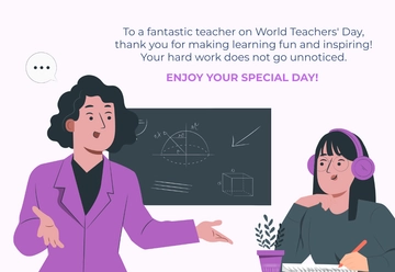 Free Printable World Teachers' Day Card Template to Edit Online
