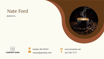 Free Coffee Shop Business Card Template to Edit Online