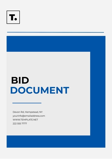 Free Bid Document Outline Template to Edit Online