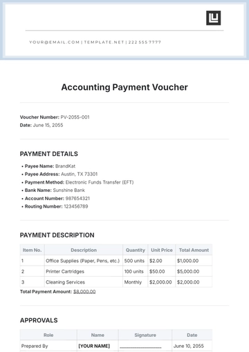 Free Accounting Payment Voucher Template to Edit Online