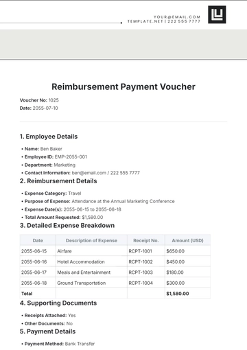 Free Reimbursement Payment Voucher Template to Edit Online