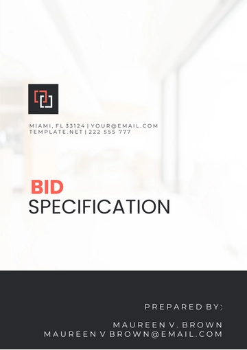 Free Bid Specification Template to Edit Online
