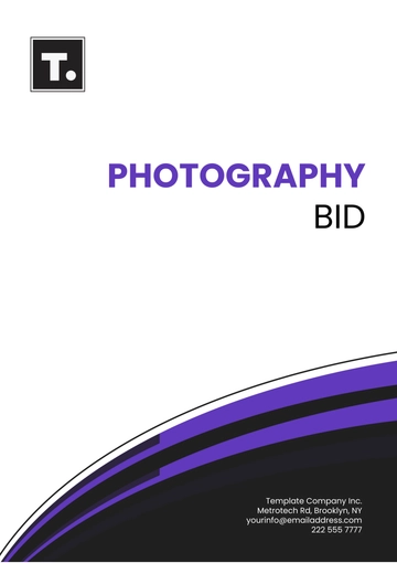 Free Photography Bid Template to Edit Online