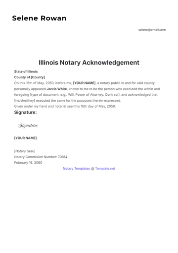Free Illinois Notary Acknowledgment Template to Edit Online