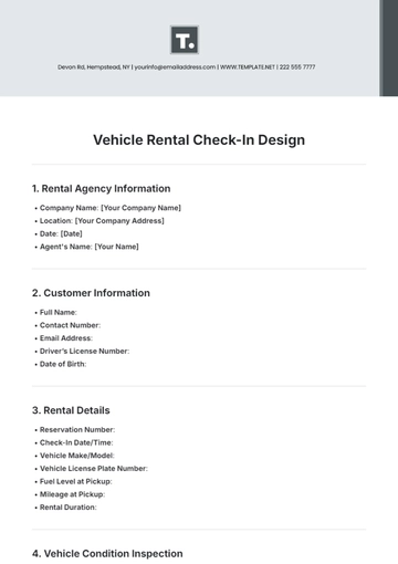 Free Vehicle Rental Check-In Design Template to Edit Online
