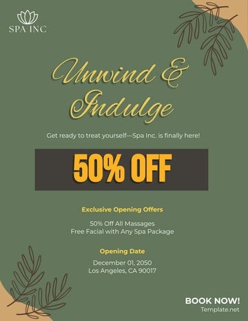 Free Spa Opening Flyer Template to Edit Online