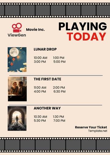 Free Movie Theater Digital Signage Template to Edit Online