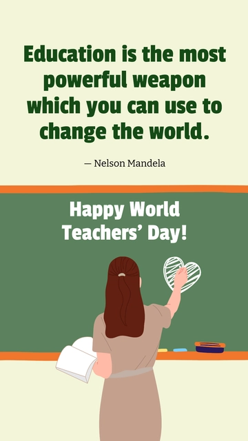 Free World Teachers' Day Quote Template to Edit Online