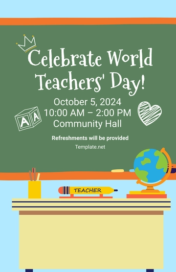 Free World Teachers' Day Poster Template to Edit Online
