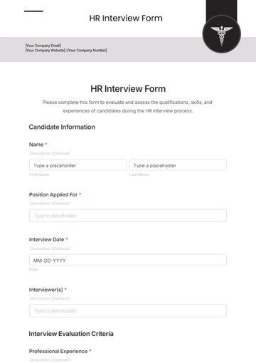Free HR Interview Form Template to Edit Online