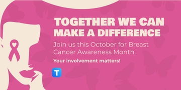 Free Breast Cancer Awareness Month Horizontal Banner Template to Edit Online