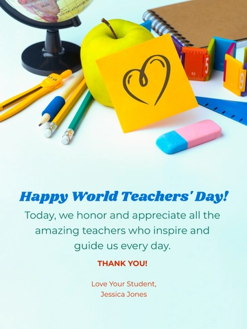 Free World Teachers' Day Template to Edit Online