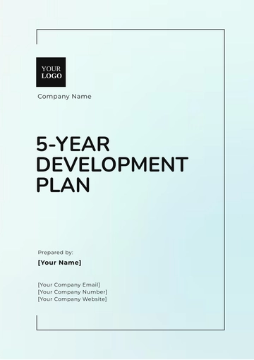 Free 5-Year Development Plan Template to Edit Online