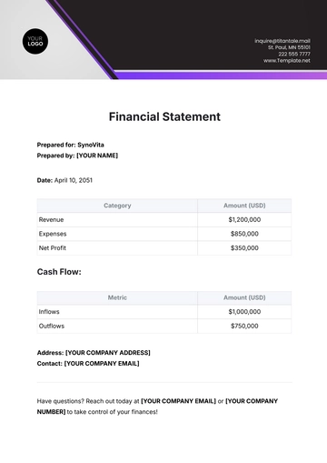 Free Financial Statement Template to Edit Online