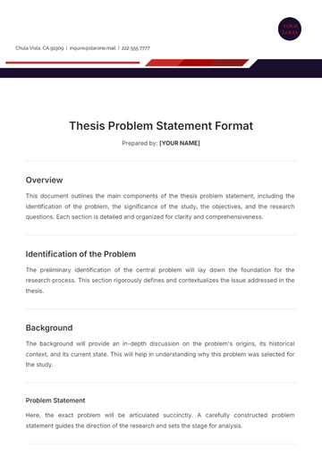 Free Thesis Problem Statement Format Template to Edit Online