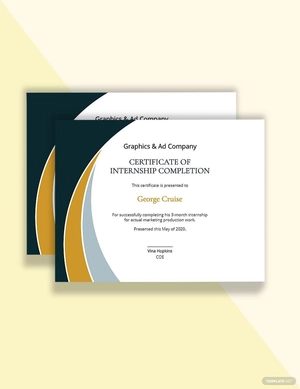Internship Completion Certificate Template