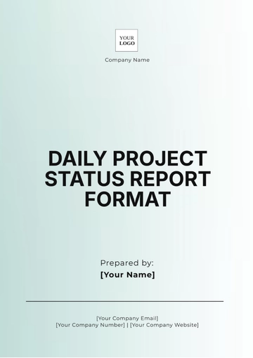Free Daily Project Status Report Format Template to Edit Online