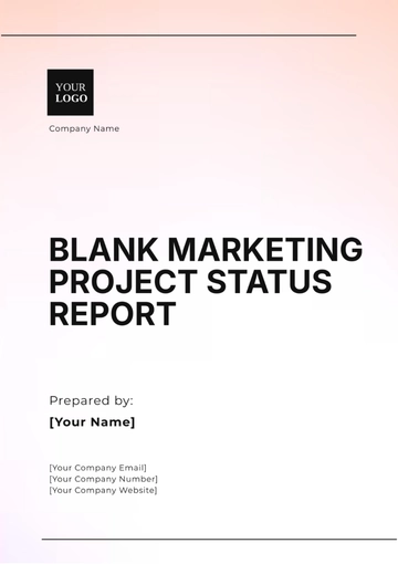 Free Blank Marketing Project Status Report Template to Edit Online