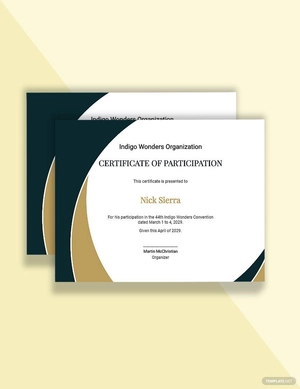Participation Certificate Template