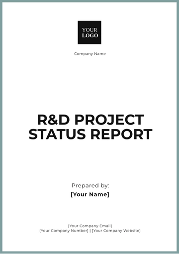 Free R&D Project Status Report Template to Edit Online