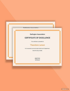 HR Excellence Certificate Template