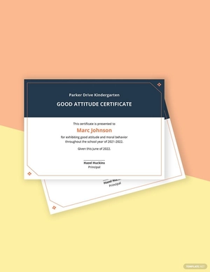 Good Attitude Certificate Template
