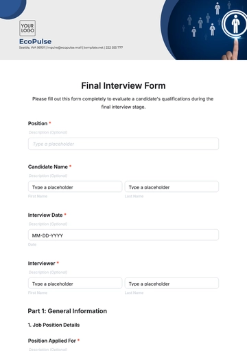 Free Final Interview Form Template to Edit Online