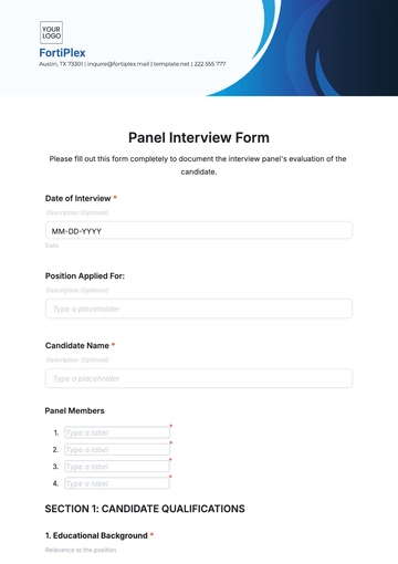Free Panel Interview Form Template to Edit Online