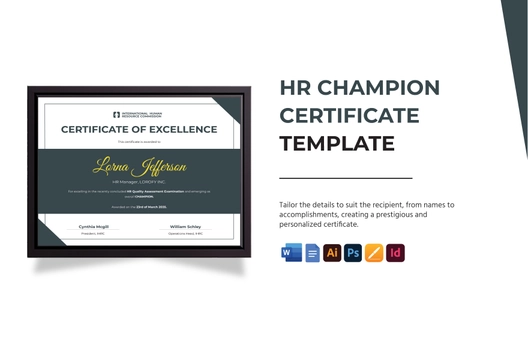 HR Champion Certificate Template