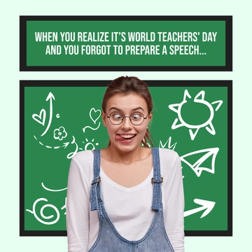 Free World Teachers Day Meme Template to Edit Online