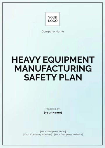Free Heavy Equipment Manufacturing Safety Plan Template to Edit Online