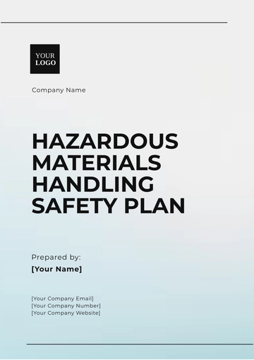 Free Hazardous Materials Handling Safety Plan Template to Edit Online