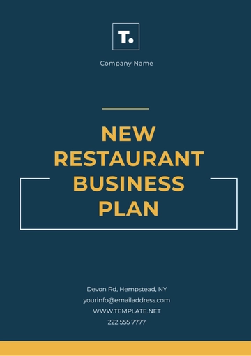 Free New Restaurant Business Plan Template to Edit Online