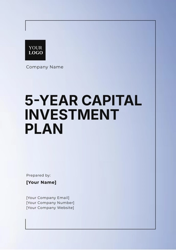 Free 5-Year Capital Investment Plan Template to Edit Online