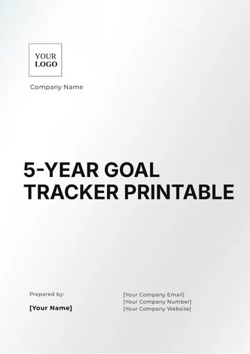 Free 5-Year Goal Tracker Printable Template to Edit Online