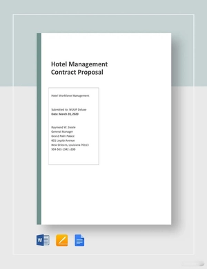 Hotel Management Contracts Proposal Template