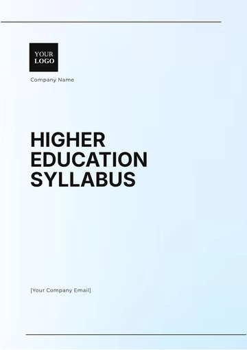 Free Higher Education Syllabus Template to Edit Online