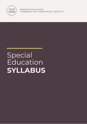 Free Special Education Syllabus Template to Edit Online