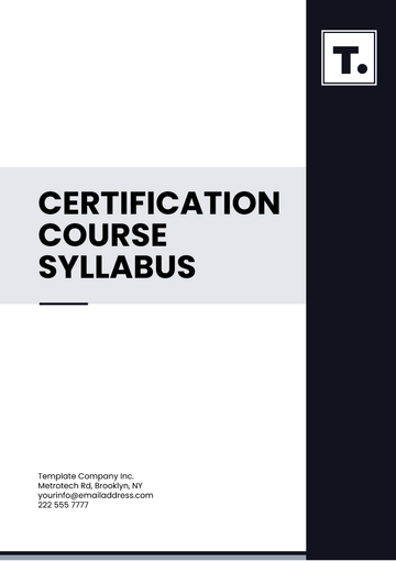 Free Certification Course Syllabus Template to Edit Online