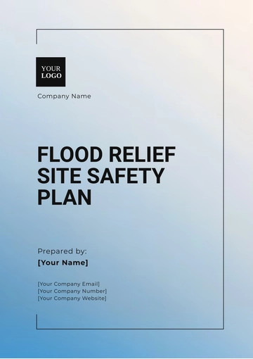 Free Flood Relief Site Safety Plan Template to Edit Online