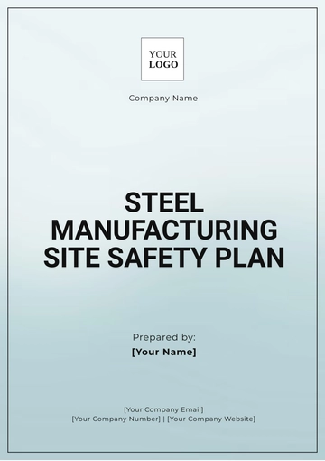 Free Steel Manufacturing Site Safety Plan Template to Edit Online