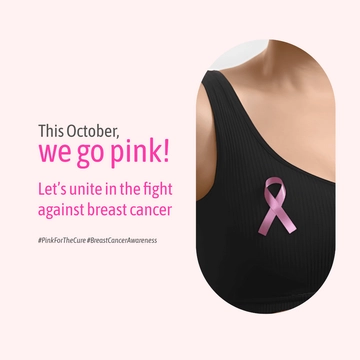 Free Pink Breast Cancer Awareness Month Instagram Post Template to Edit Online