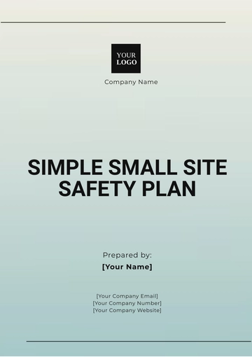 Free Simple Small Site Safety Plan Template to Edit Online