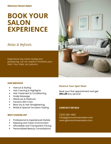 Free Salon Appointment Flyer Template to Edit Online