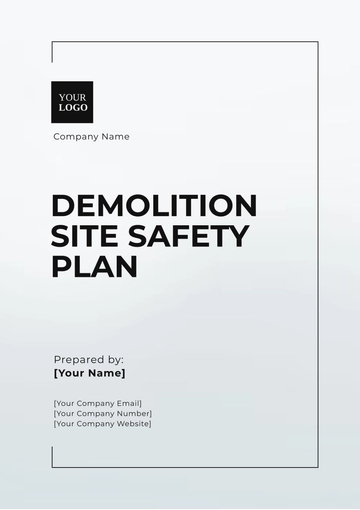 Free Demolition Site Safety Plan Template to Edit Online