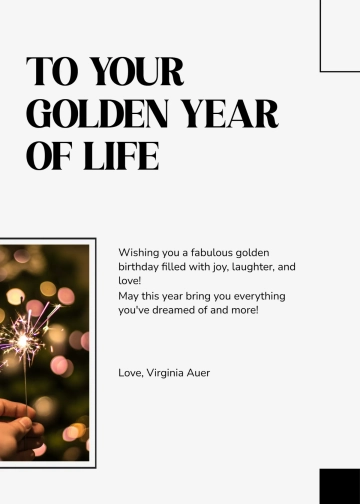 Free Golden Birthday Wishes Template to Edit Online