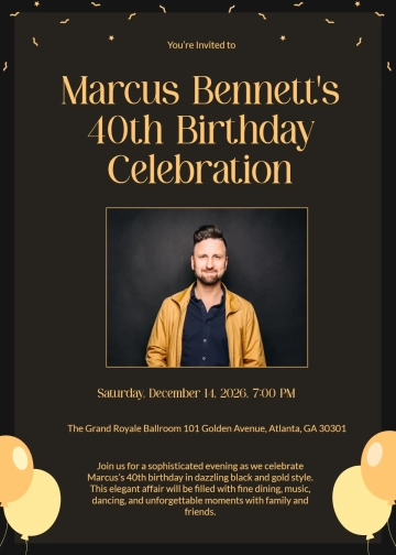 Free Black and Golden Birthday Invitation Template to Edit Online Free Black and Golden Birthday Invitation Template to Edit Online